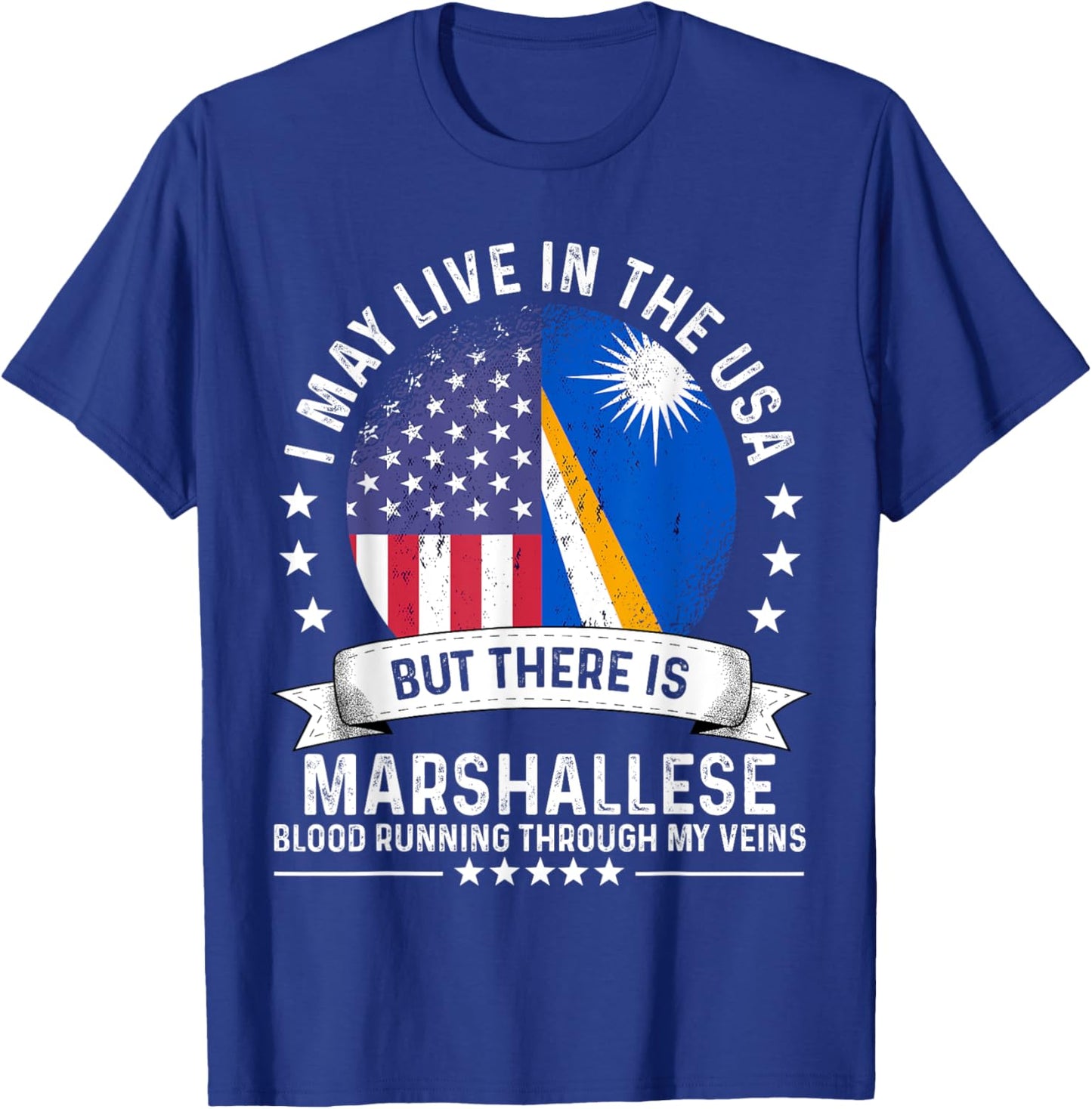 Marshall Islands American Patriot Grown Marshallese Flag T-Shirt - T-Shirt | Royal