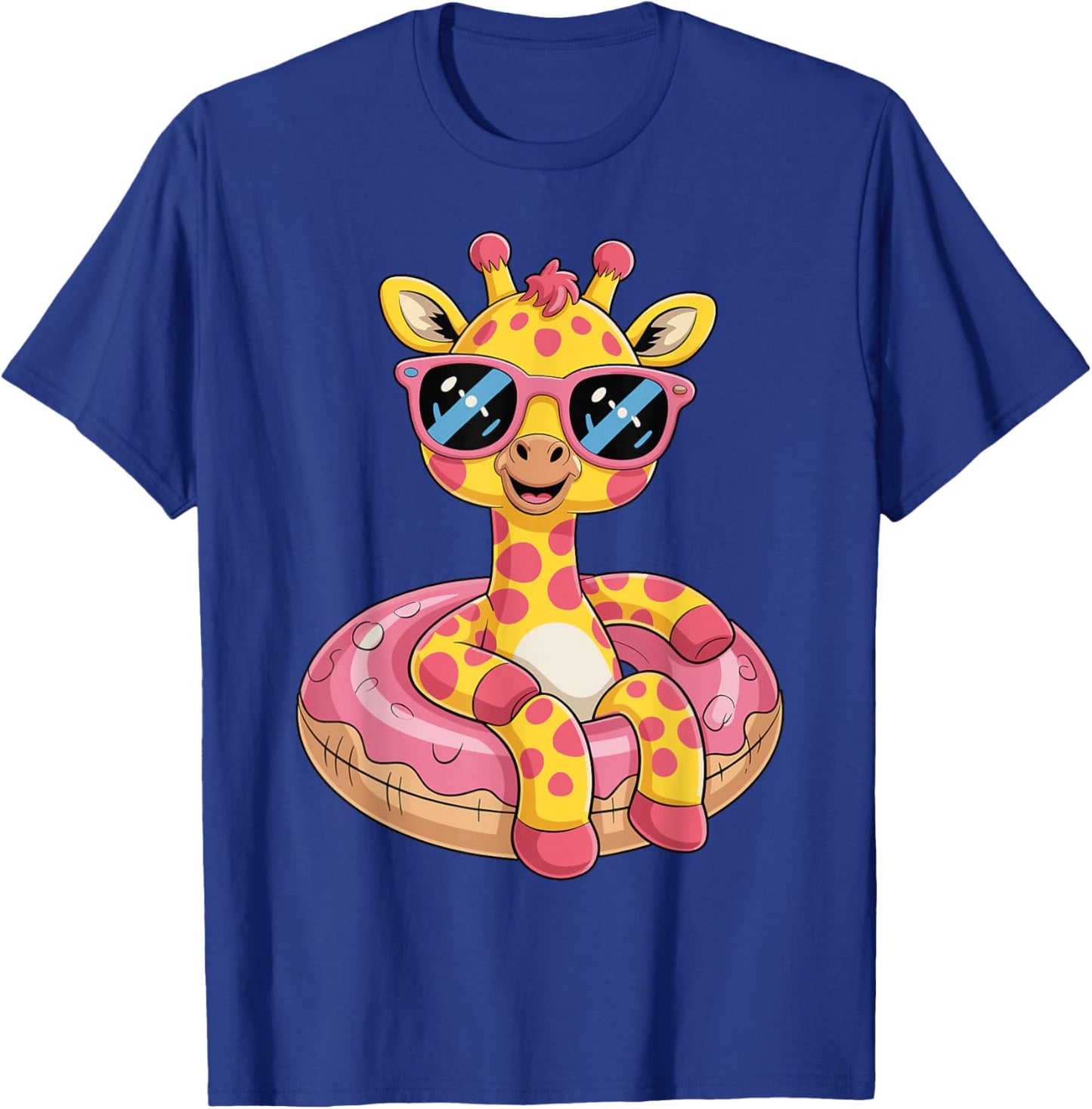 Cute Giraffe On Vacation Graphic Summer For Kids Girl T-Shirt - T-Shirt | Royal