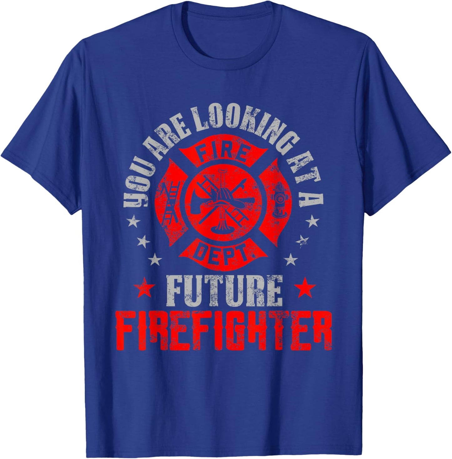 You are looking at a Future Firefighter gift T-Shirt - T-Shirt | Royal
