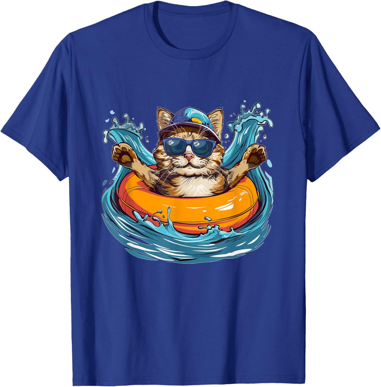 Cool River Cat loves tubing and Water adventures Women Kids T-Shirt - T-Shirt | Royal