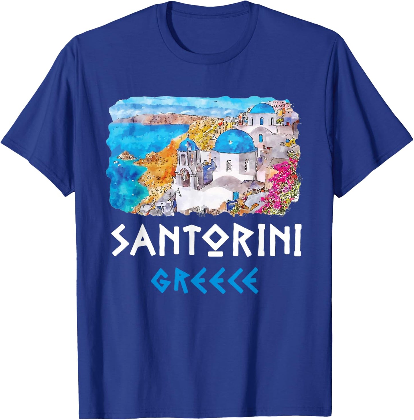 Santorini Greece Painting Souvenir T-Shirt - T-Shirt | Royal