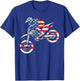 Dirt Bike American Flag Motocross Enduro T-Shirt - T-Shirt | Royal
