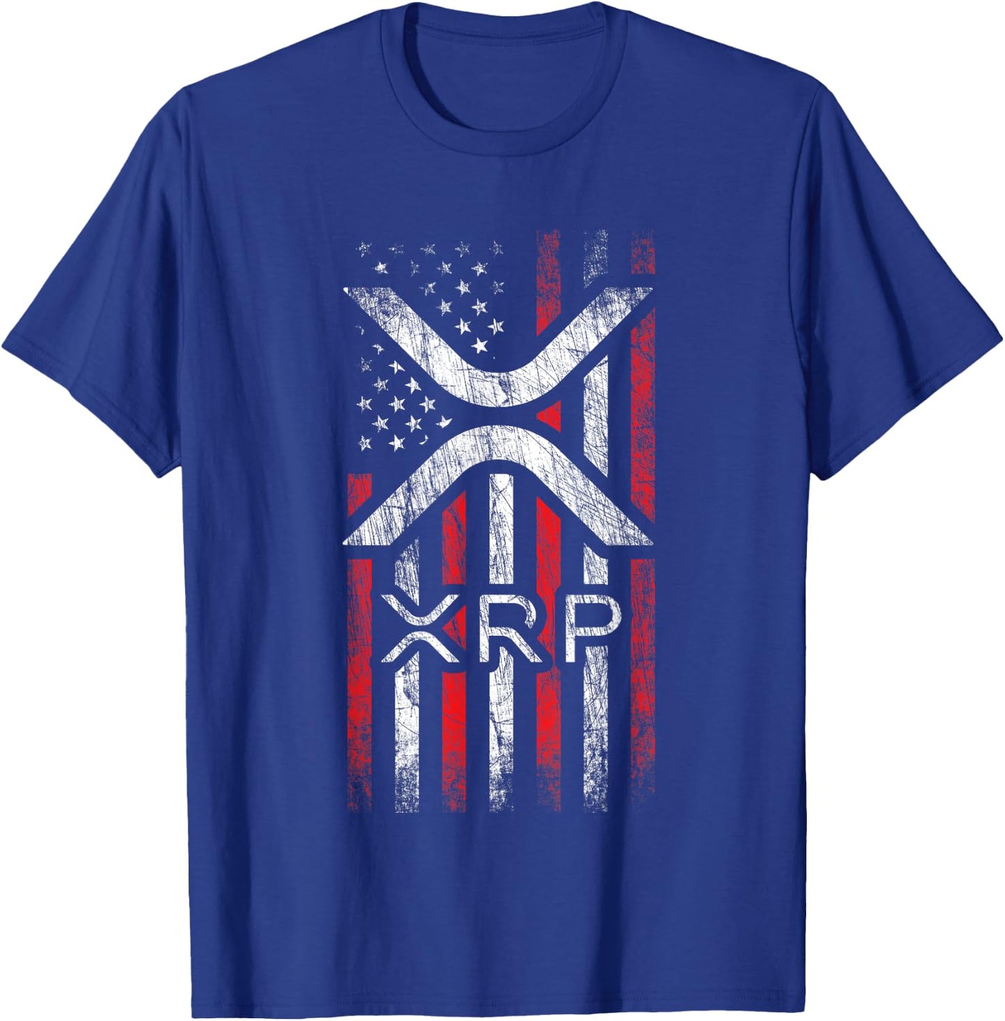 Crypto Currency - XRP Cryptocurrency - American Flag - XRP T-Shirt - T-Shirt | Royal
