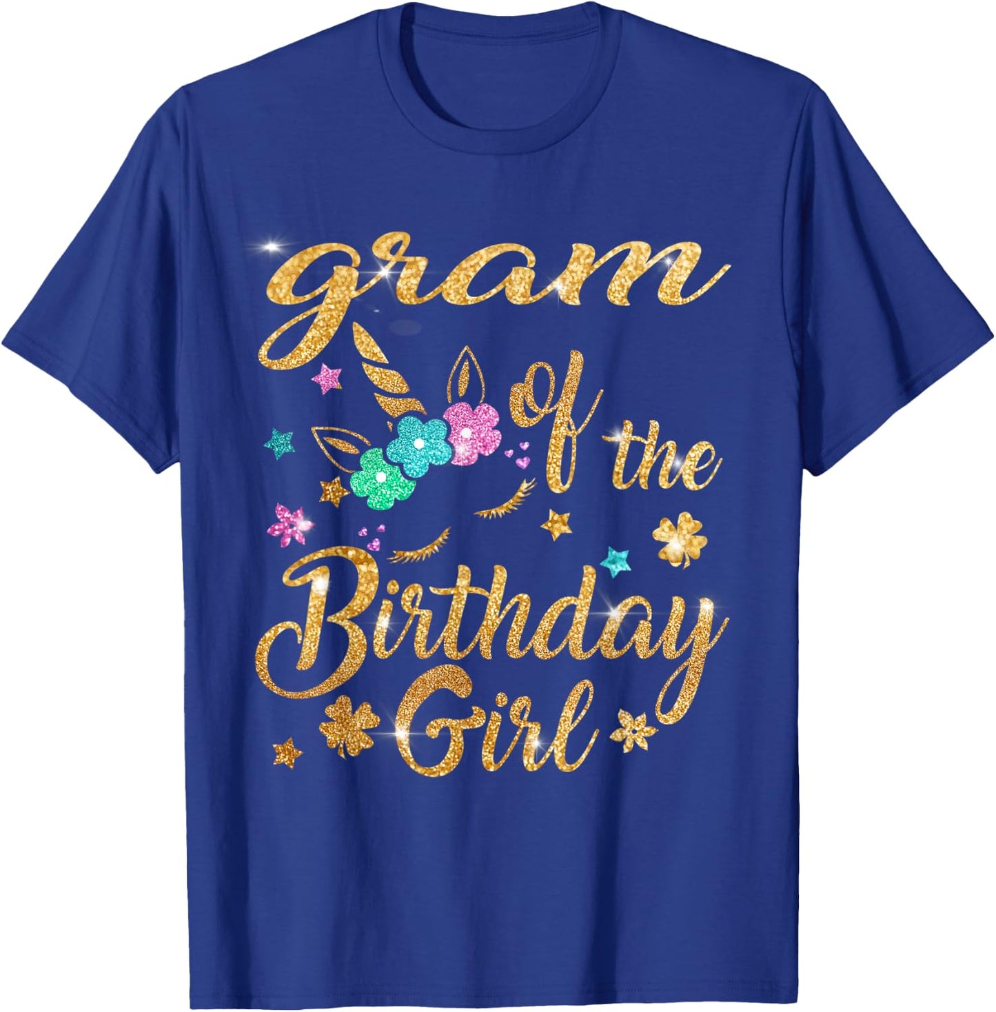 Gram of The Birthday Girl Unicorn Grandma T-Shirt - T-Shirt | Royal