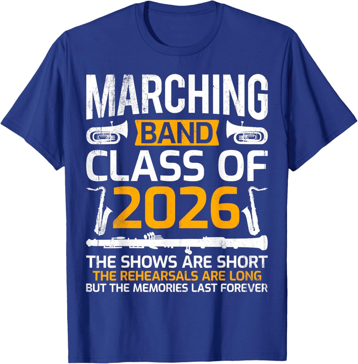 Marching Band Class of 2026 Music Senior Graduation Gifts T-Shirt - T-Shirt | Royal