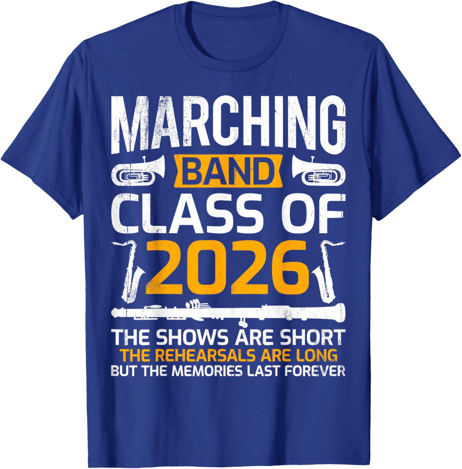 Marching Band Class of 2026 Music Senior Graduation Gifts T-Shirt - T-Shirt | Royal