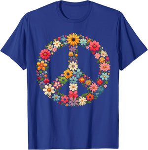 Peace Flower Lover Hippie T-Shirt - T-Shirt | Royal