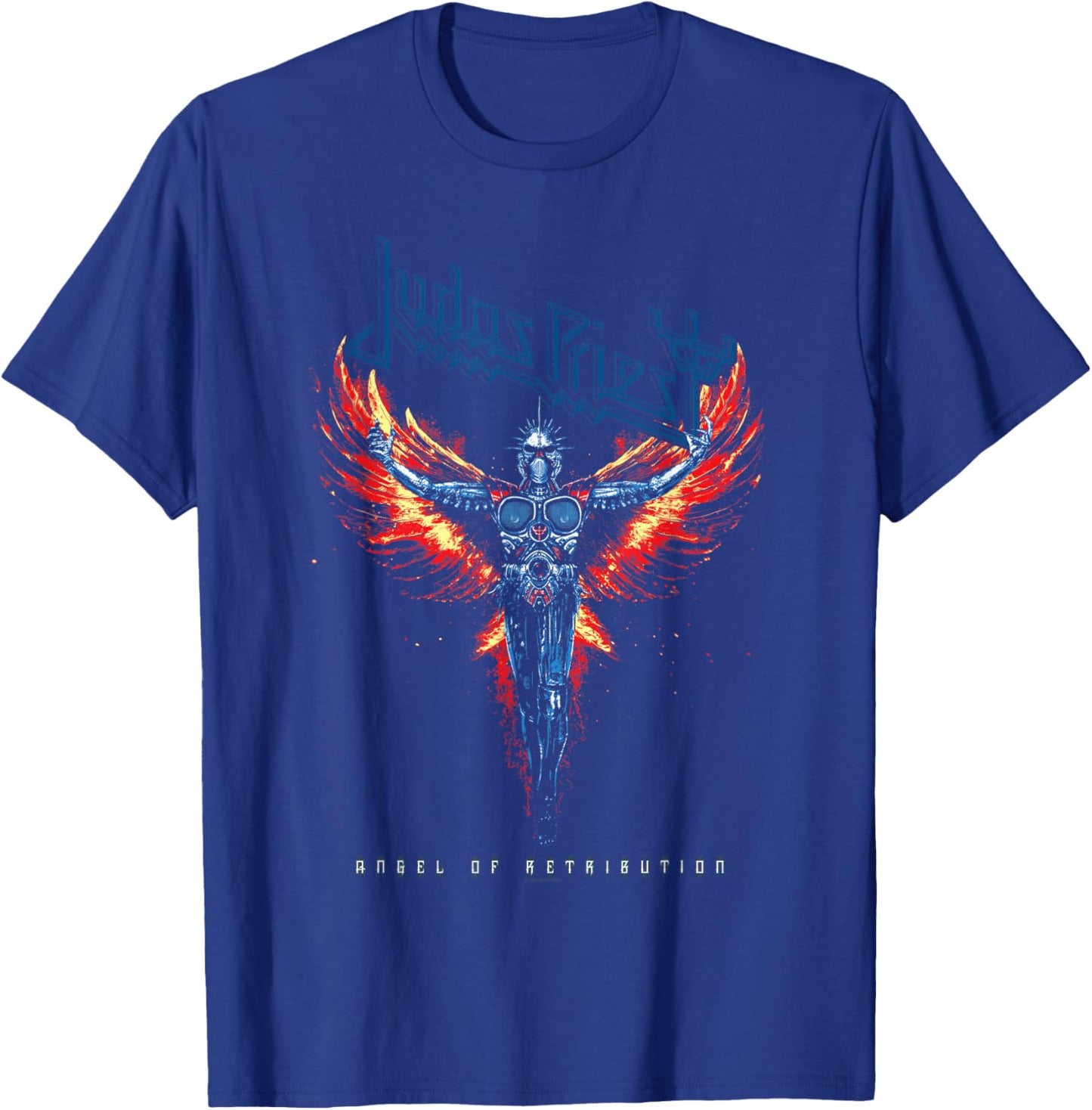 Judas Priest Angel Wings Blue Logo T-Shirt - T-Shirt | Royal