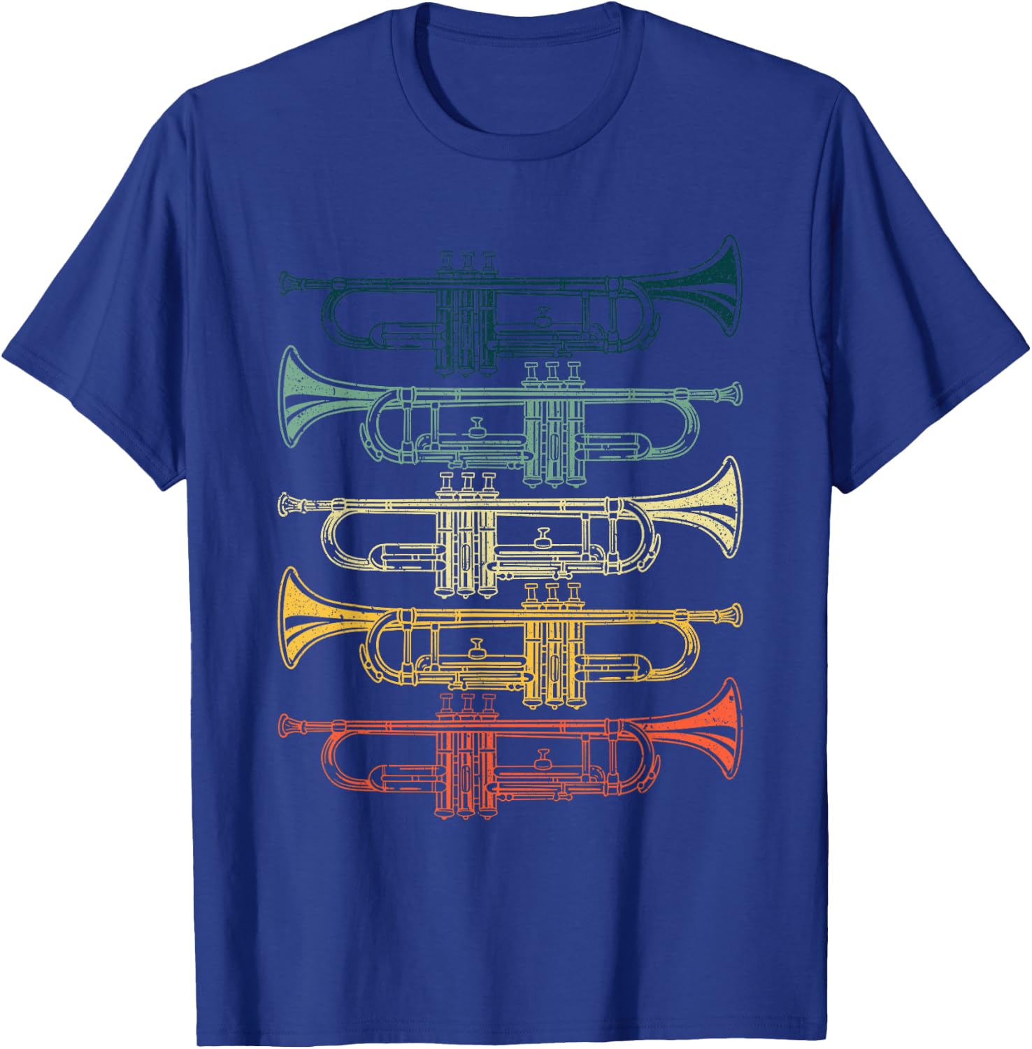 Trumpet Gift Trumpet Player Accessories & Stuff -Adults & Kids Black Cotton Small Retro Jazz Music T-Shirt - T-Shirt | Royal