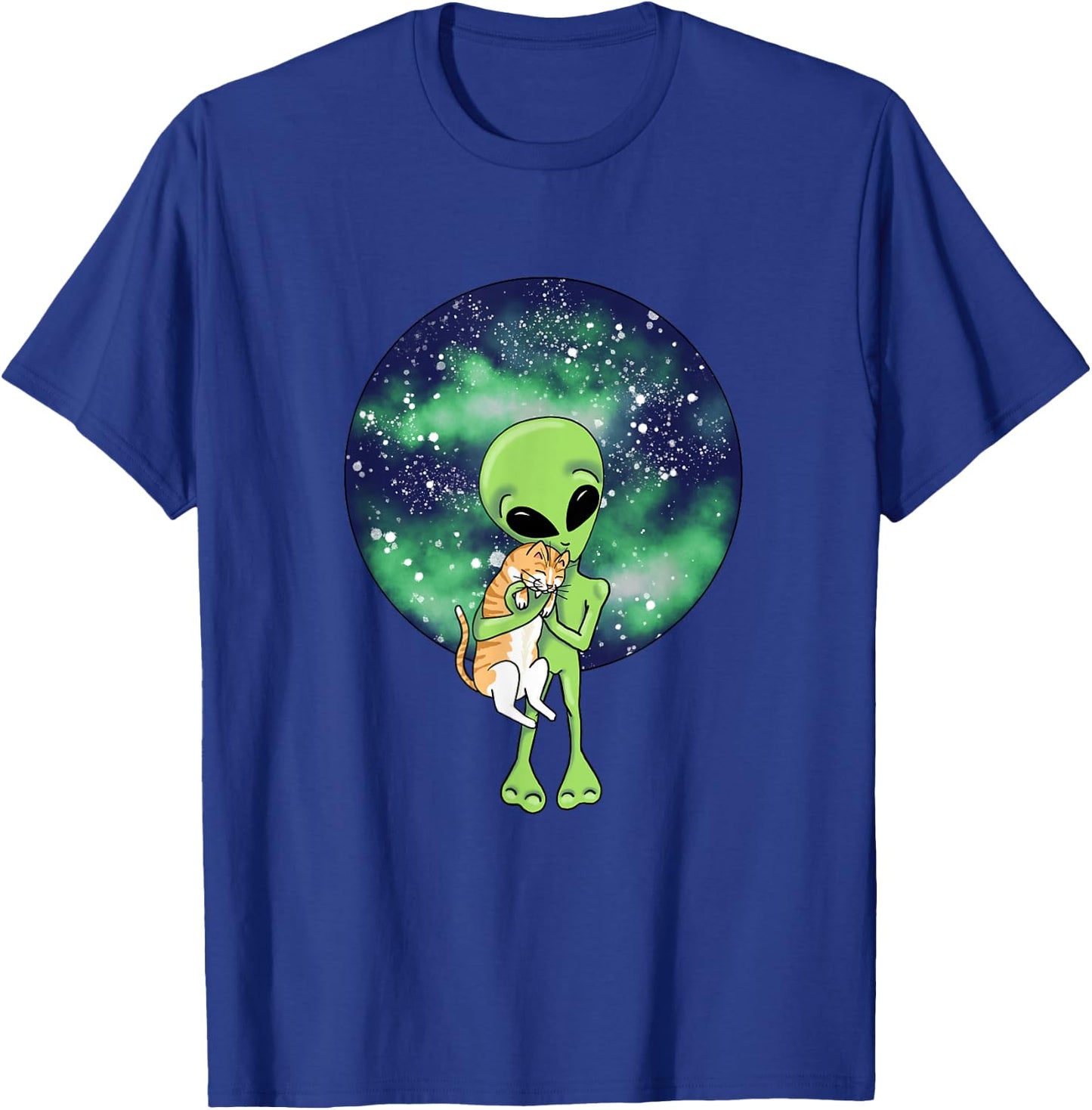 Alien and the Cat by Silvana Arias T-Shirt - T-Shirt | Royal