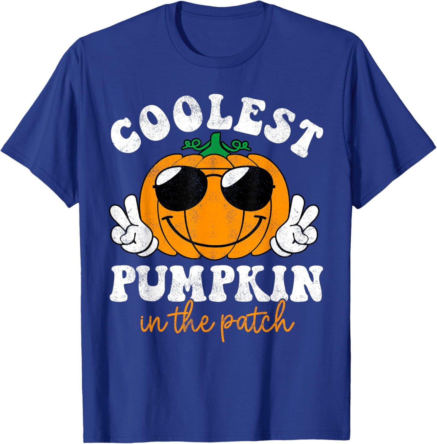 Groovy Coolest Pumpkin In The Patch Halloween Toddler Boys T-Shirt - T-Shirt | Royal