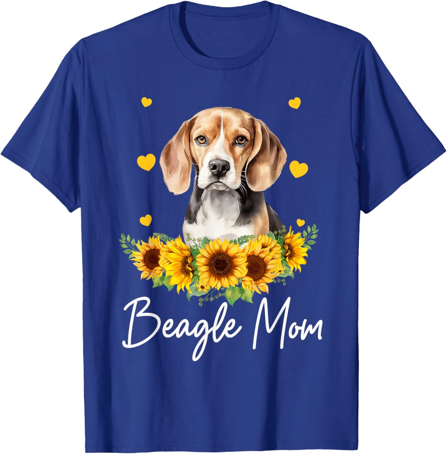 Sunflower Beagle Mom Dog Lover T-Shirt - T-Shirt | Royal