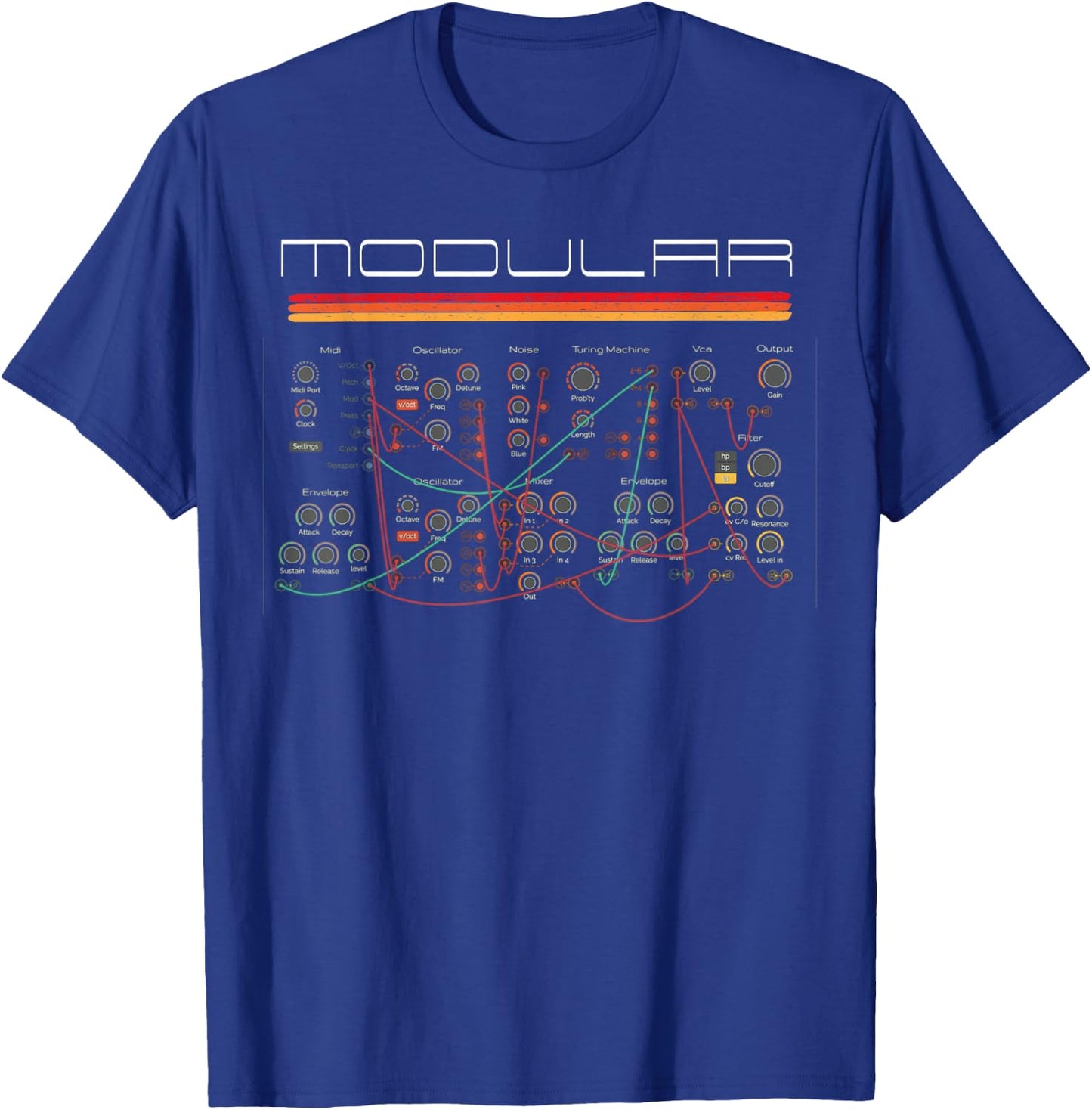 Best Synth Art Vintage Modular Synth Analog Audio Engineer Synth Nerd T-Shirt - T-Shirt | Royal