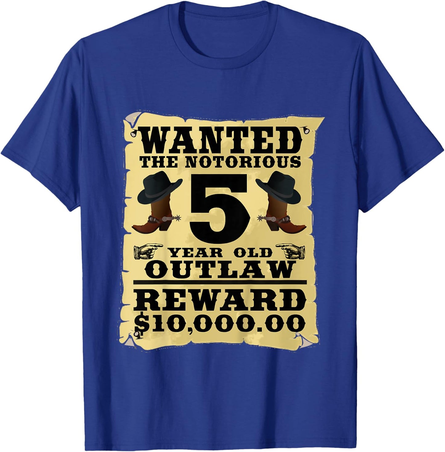 Kids 5 Year Old Cowboy Birthday Party Wild West Western 5th Gift T-Shirt - T-Shirt | Royal