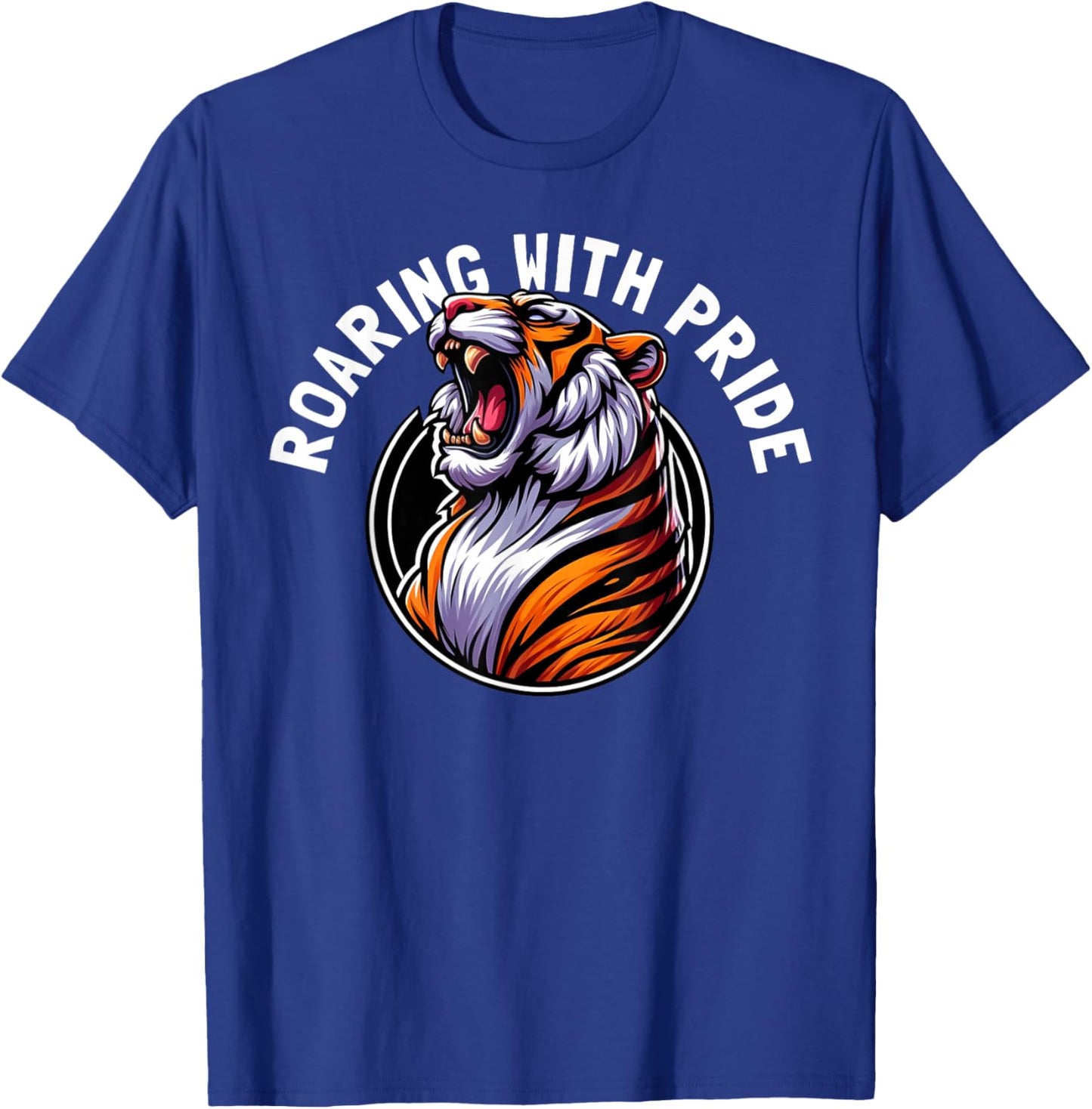 Roaring Tiger Animal Lover Wildlife Nature Graphic T-Shirt - T-Shirt | Royal