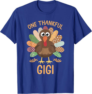 Thanksgiving Turkey - One Thankful Gigi T-Shirt - T-Shirt | Royal