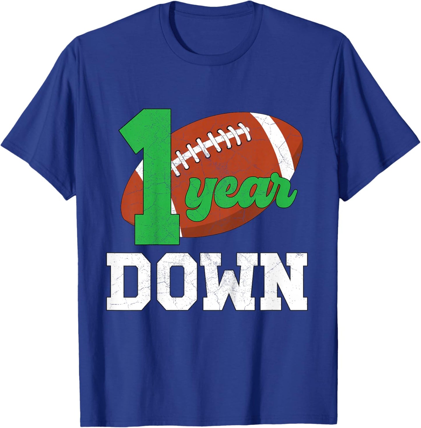 Kids 1st Birthday Party Football Boy One Year Old Football Player T-Shirt - T-Shirt | Royal