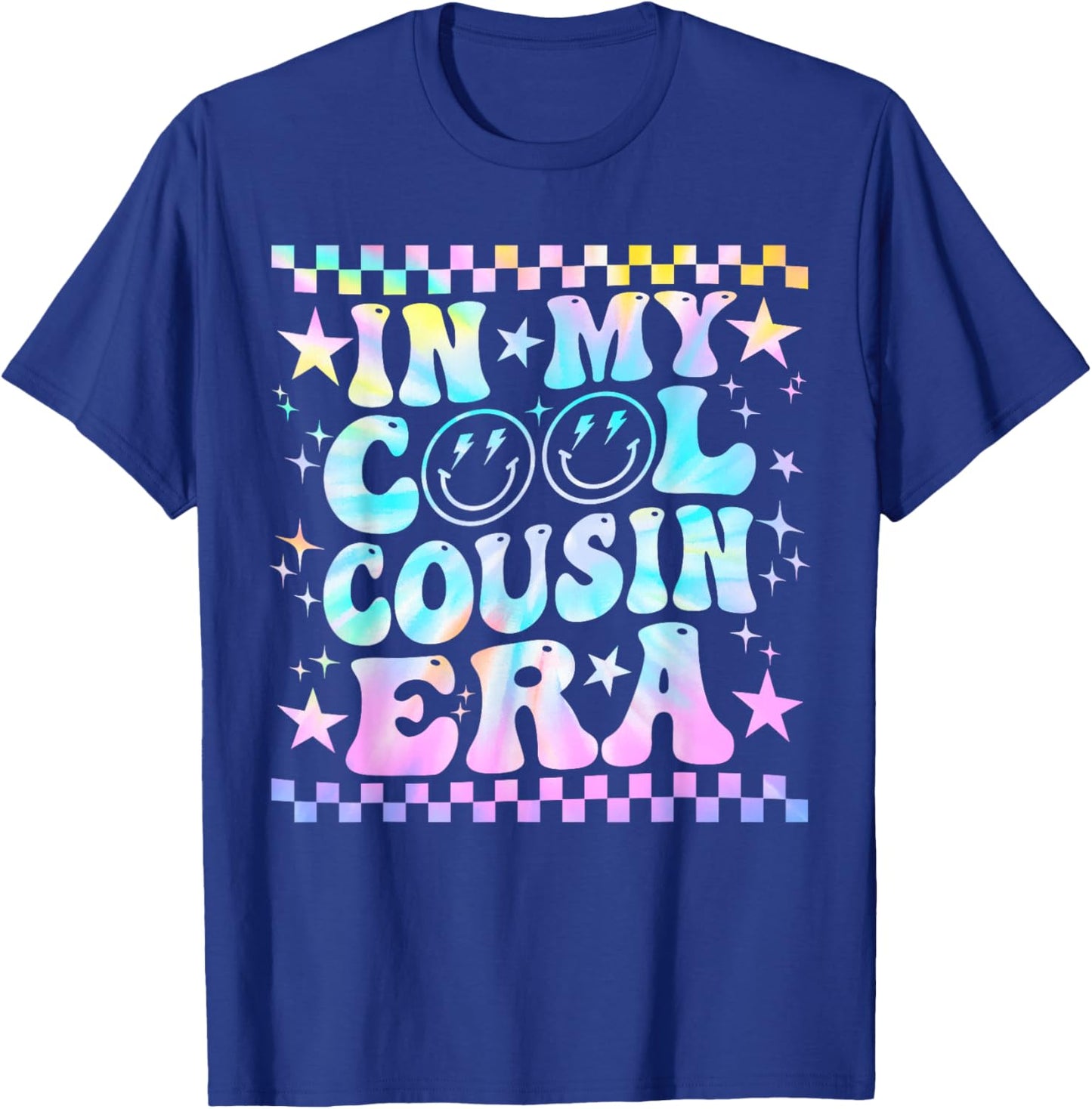 Tie Dye Groovy In My Cool Cousin Era Funny Family T-Shirt - T-Shirt | Royal