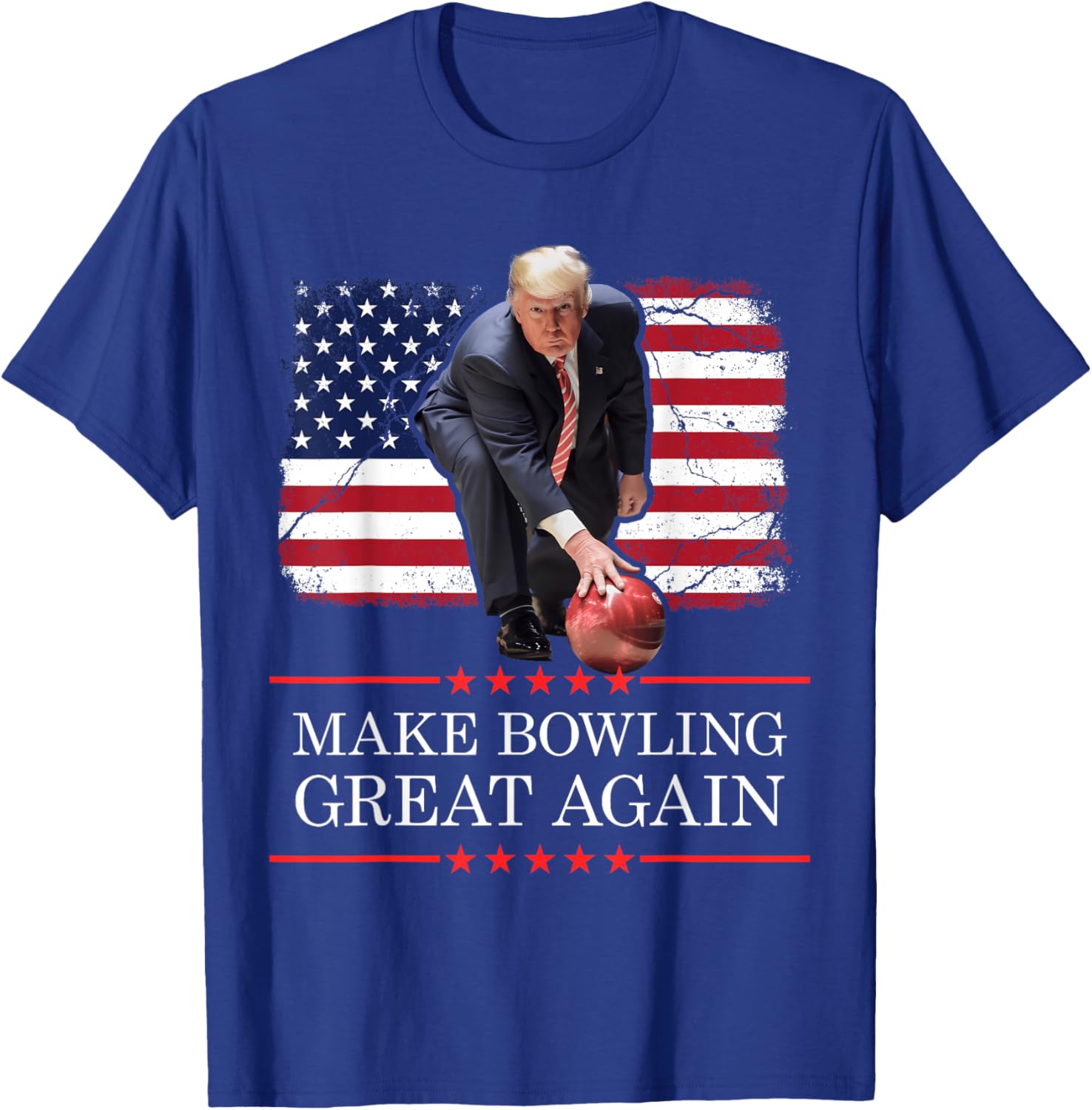 Make Bowling Great Again - Funny Trump Bowling Player T-Shirt - T-Shirt | Royal
