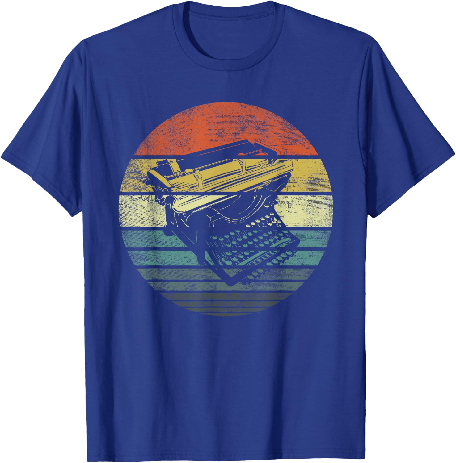 Writer Author Apparel -Kids/Adults Retro Typewriter Design - Black, Small T-Shirt - T-Shirt | Royal