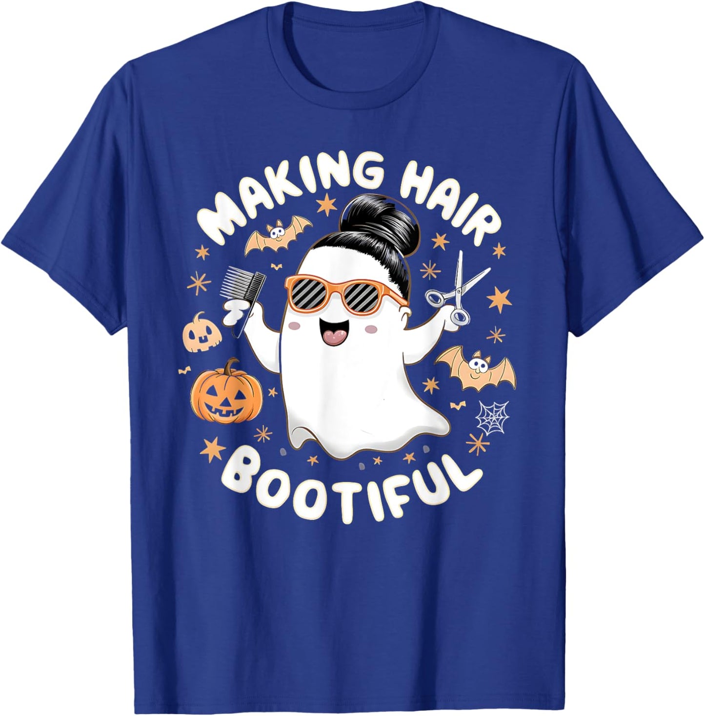 Making Hair Bootiful Halloween Ghost Barber T-Shirt - T-Shirt | Royal