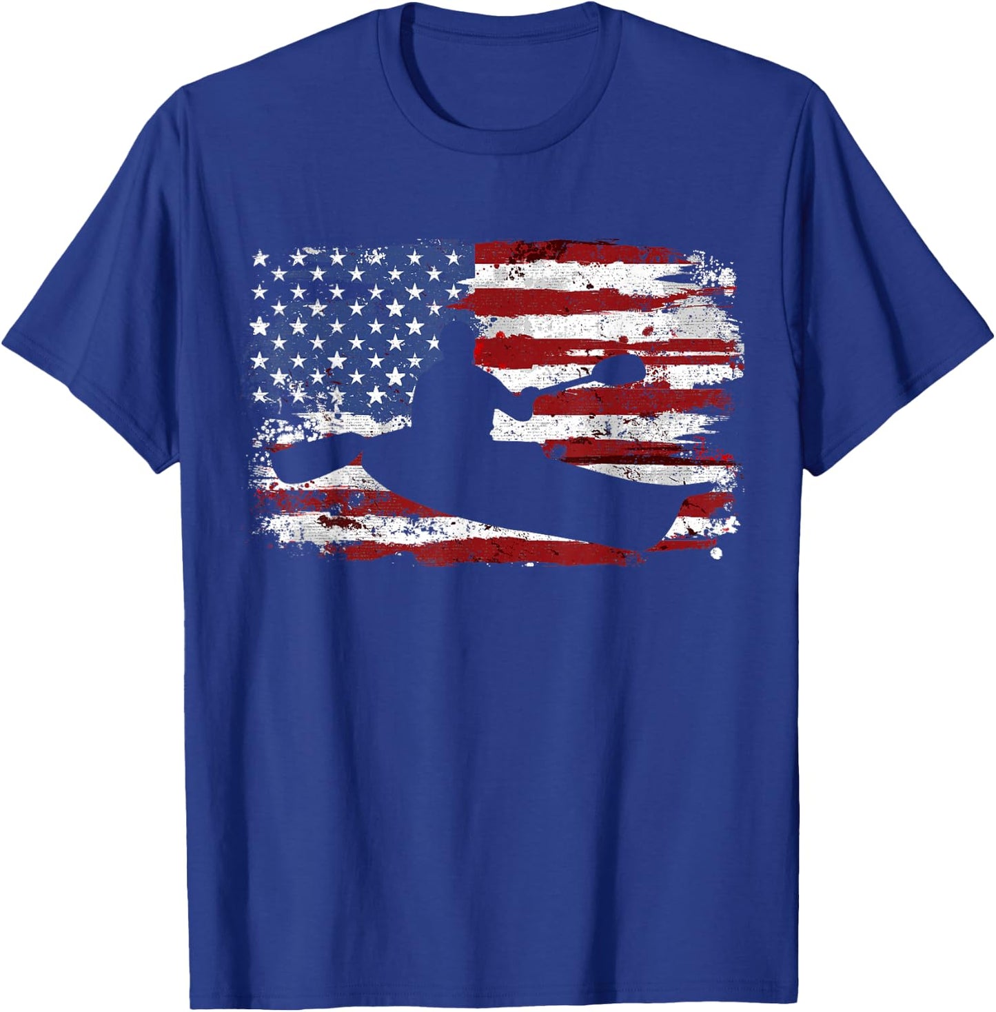 Kayak Vintage American Flag Girls Kids Men T-Shirt - T-Shirt | Royal