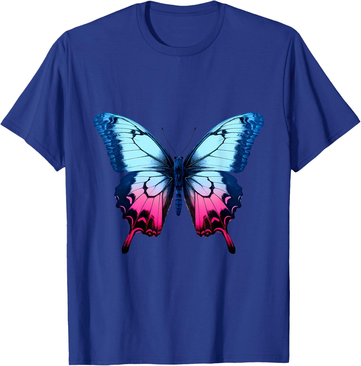Butterfly Colorful Animal Art Motif Wildlife Forest Artwork T-Shirt - T-Shirt | Royal