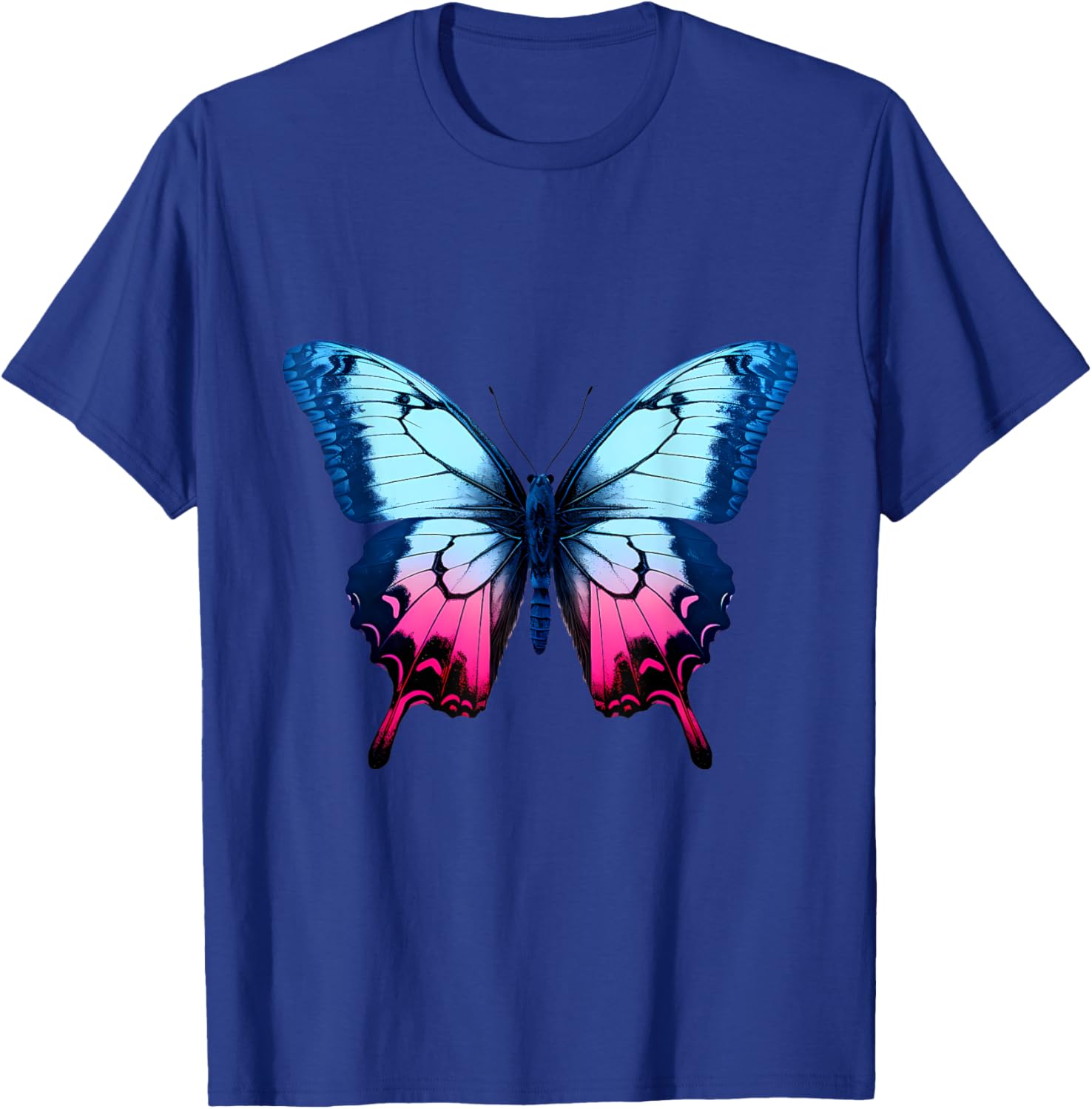 Butterfly Colorful Animal Art Motif Wildlife Forest Artwork T-Shirt - T-Shirt | Royal