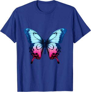 Butterfly Colorful Animal Art Motif Wildlife Forest Artwork T-Shirt - T-Shirt | Royal