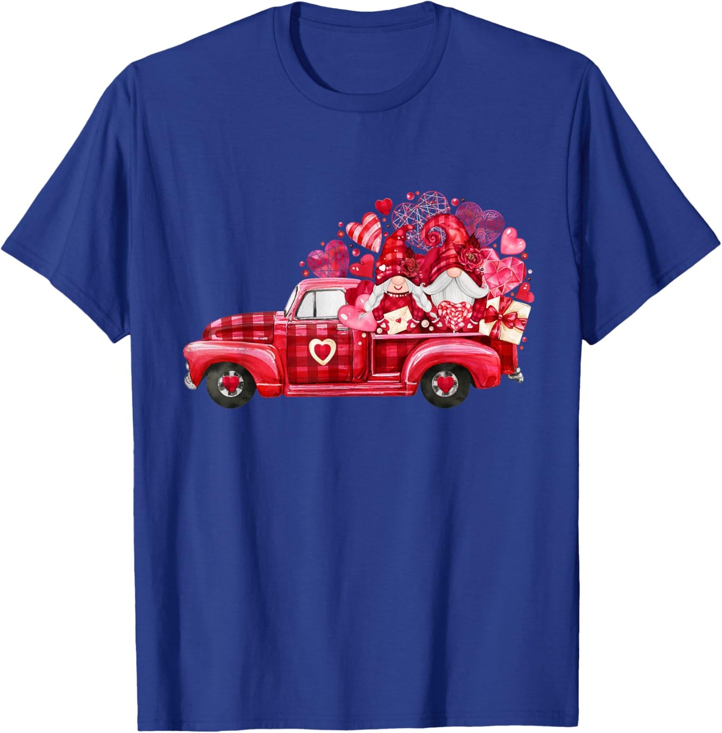 Santa Mrs Claus Grandpa Grandma Gnomes Christmas Tree Truck T-Shirt - T-Shirt | Royal