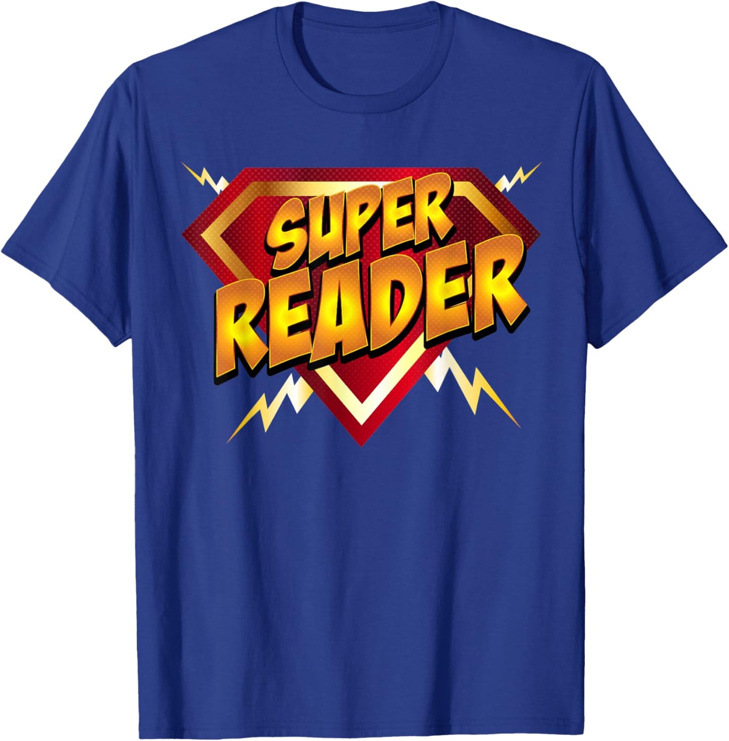 Super Reader Superhero Book Lover's Comic Style T-Shirt - T-Shirt | Royal