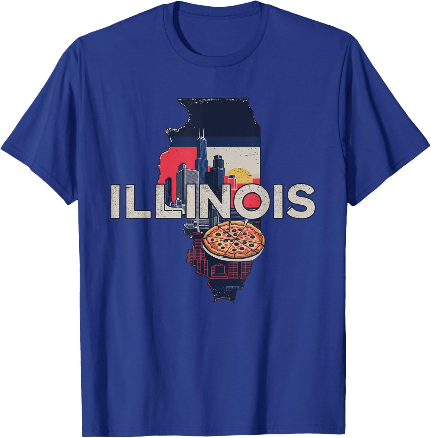Illinois State of Illinois Retro Illinois T-Shirt - T-Shirt | Royal