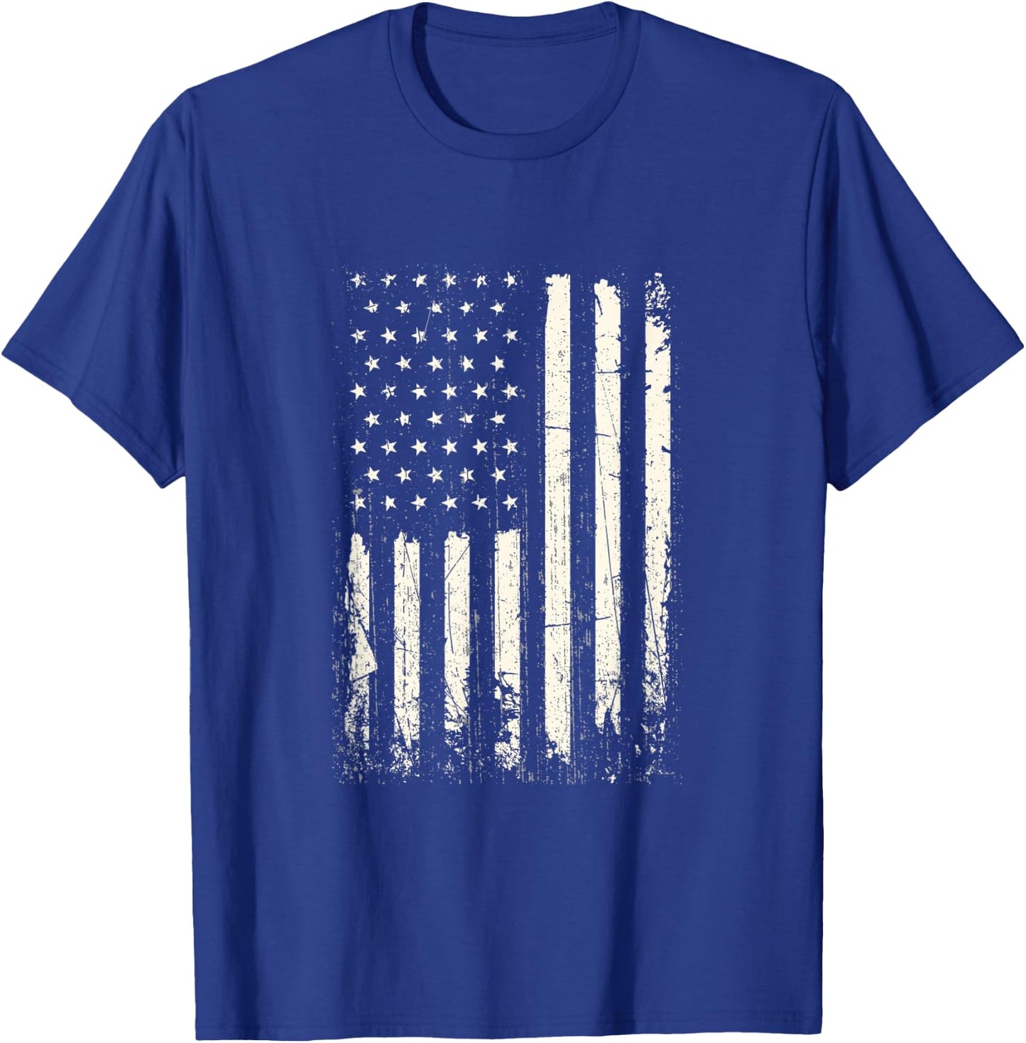 Vertical American Flag American Flag Distressed Men T-Shirt - T-Shirt | Royal