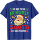 Be Nice To The Er Nurse Santa Is Watching Christmas Funny T-Shirt - T-Shirt | Royal