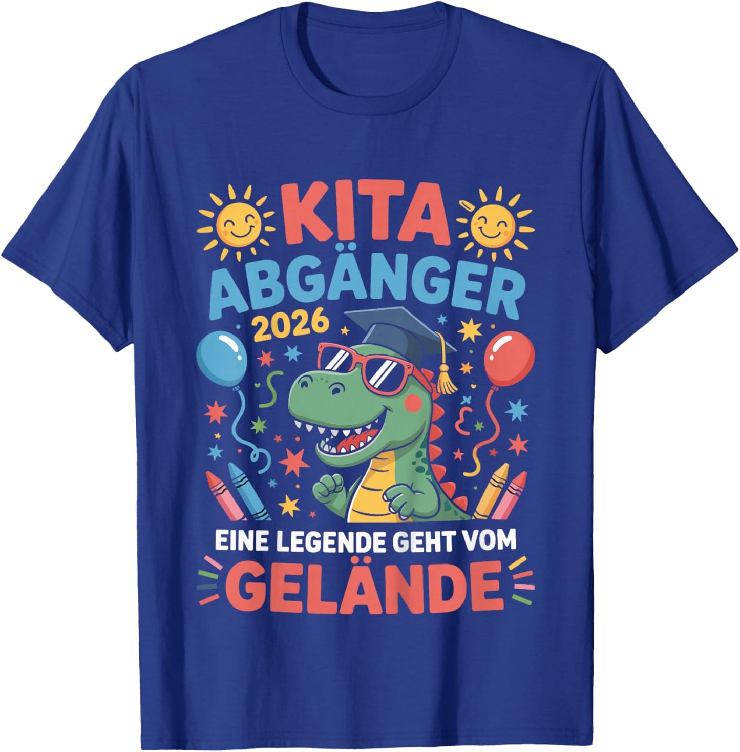 Kinder Kita Abgänger 2026 Schulkind Einschulung Schule Letzter Tag T-Shirt - T-Shirt | Royal