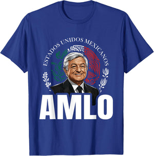 AMLO Aguila Mexicana Tricolor Lopez Obrador Mexican Eagle T-Shirt - T-Shirt | Royal