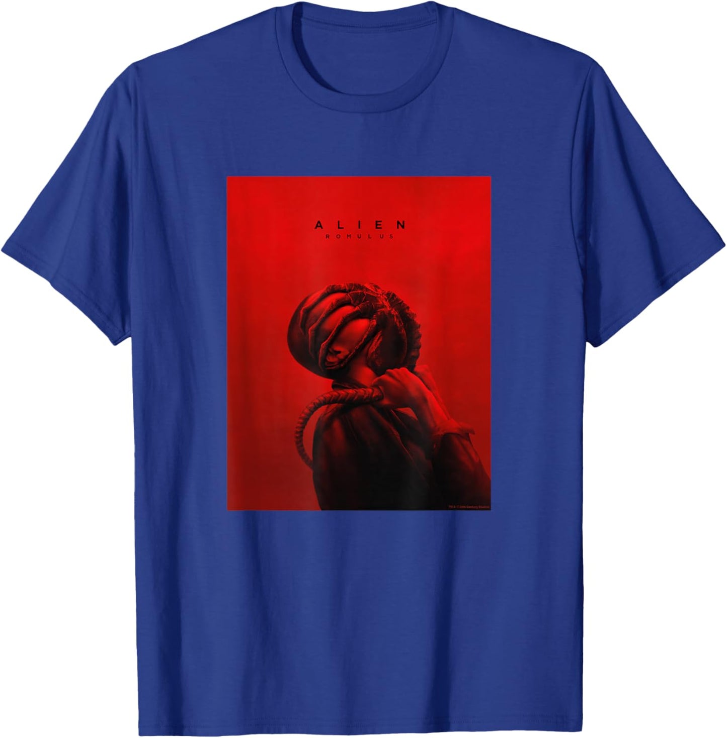Alien: Romulus Facehugger Attack Red Movie Poster T-Shirt - T-Shirt | Royal