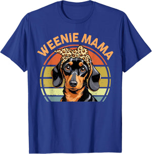 Women Weenie Mama Wiener Dog Mom Gift Funny Dachshund T-Shirt - T-Shirt | Royal