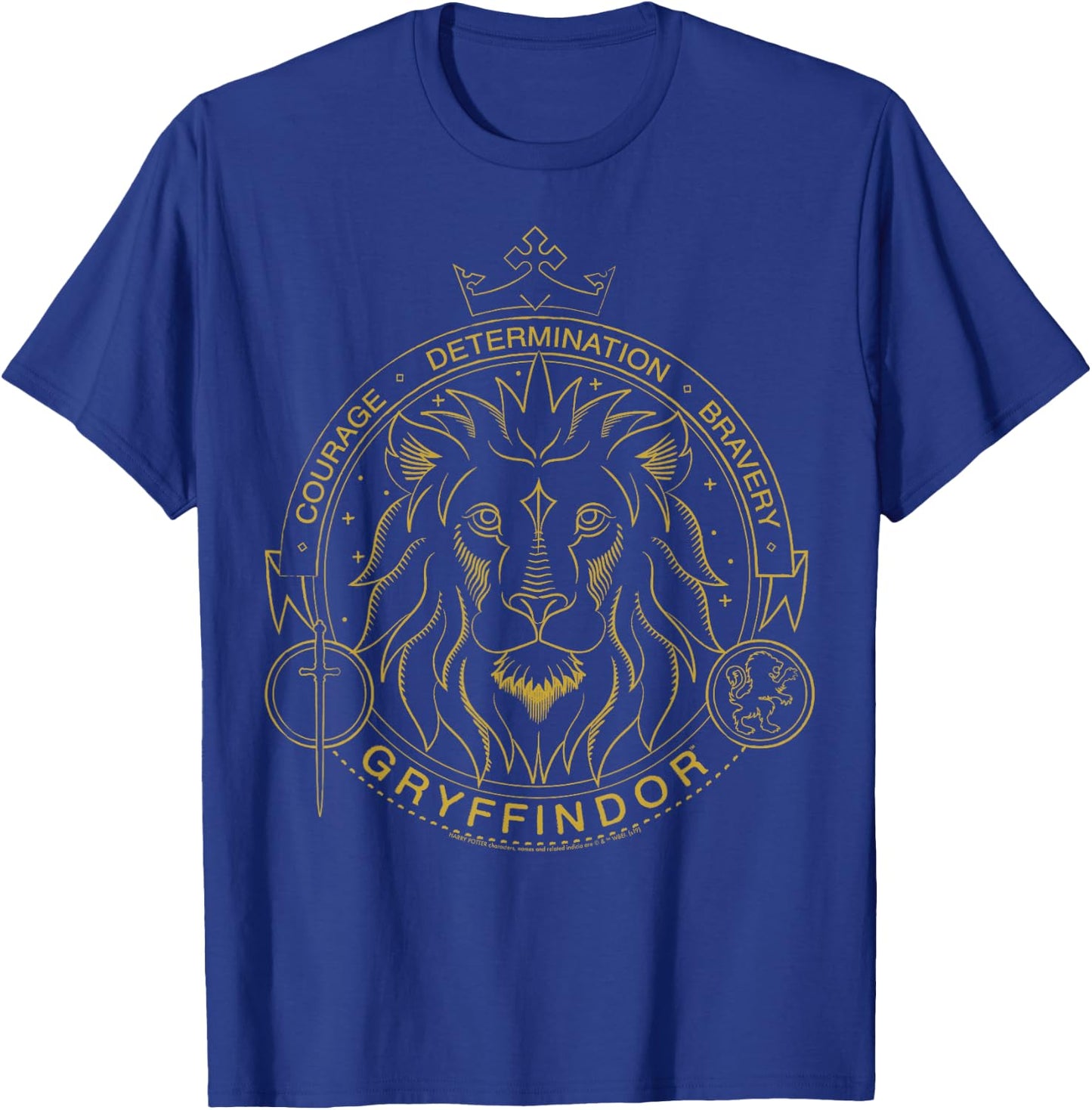 Harry Potter Gryffindor Line Art Lion Symbol T-Shirt - T-Shirt | Royal