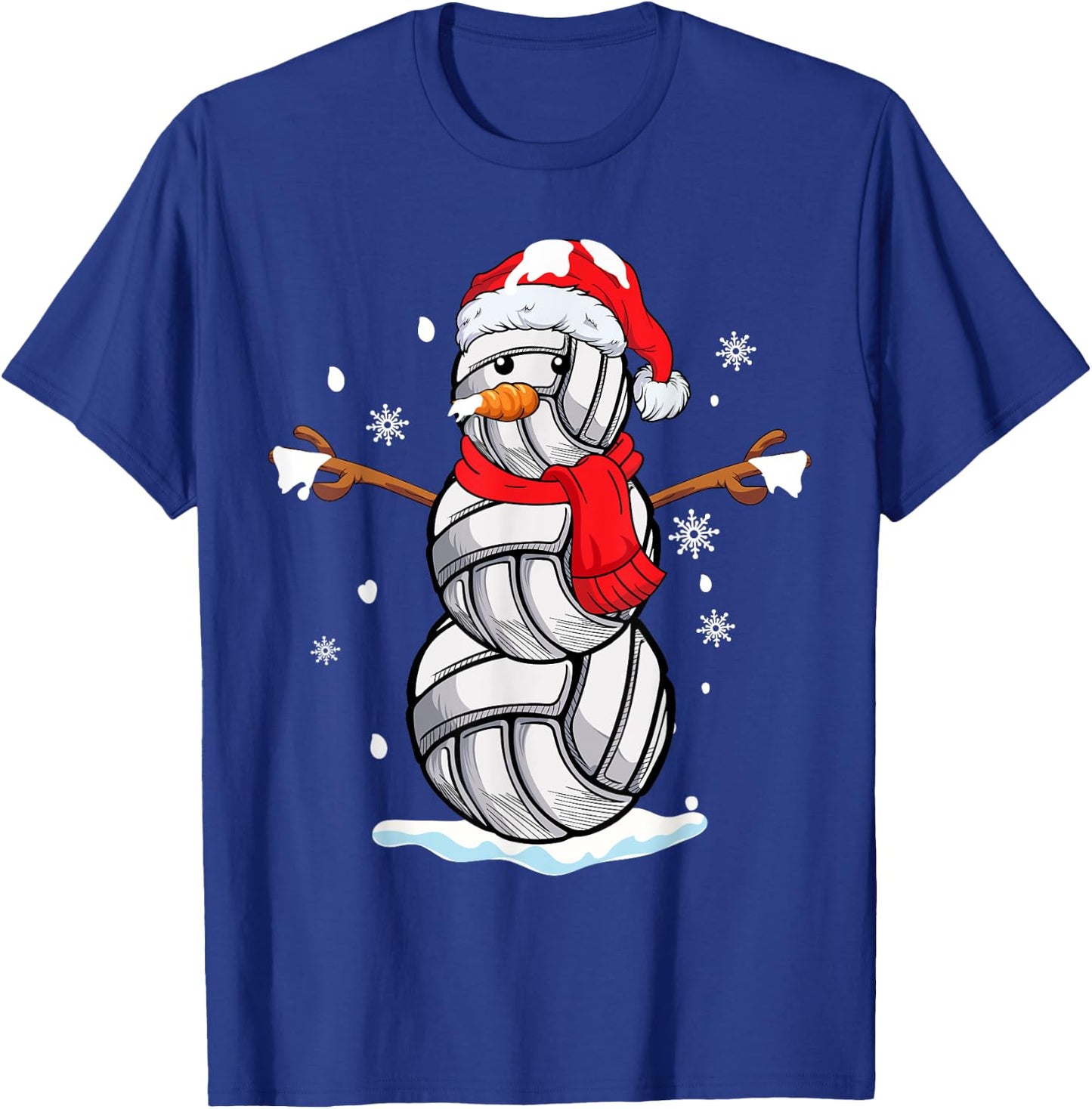 Volleyball Snowman Funny Christmas Volleyball lovers gift T-Shirt - T-Shirt | Royal