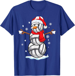 Volleyball Snowman Funny Christmas Volleyball lovers gift T-Shirt - T-Shirt | Royal