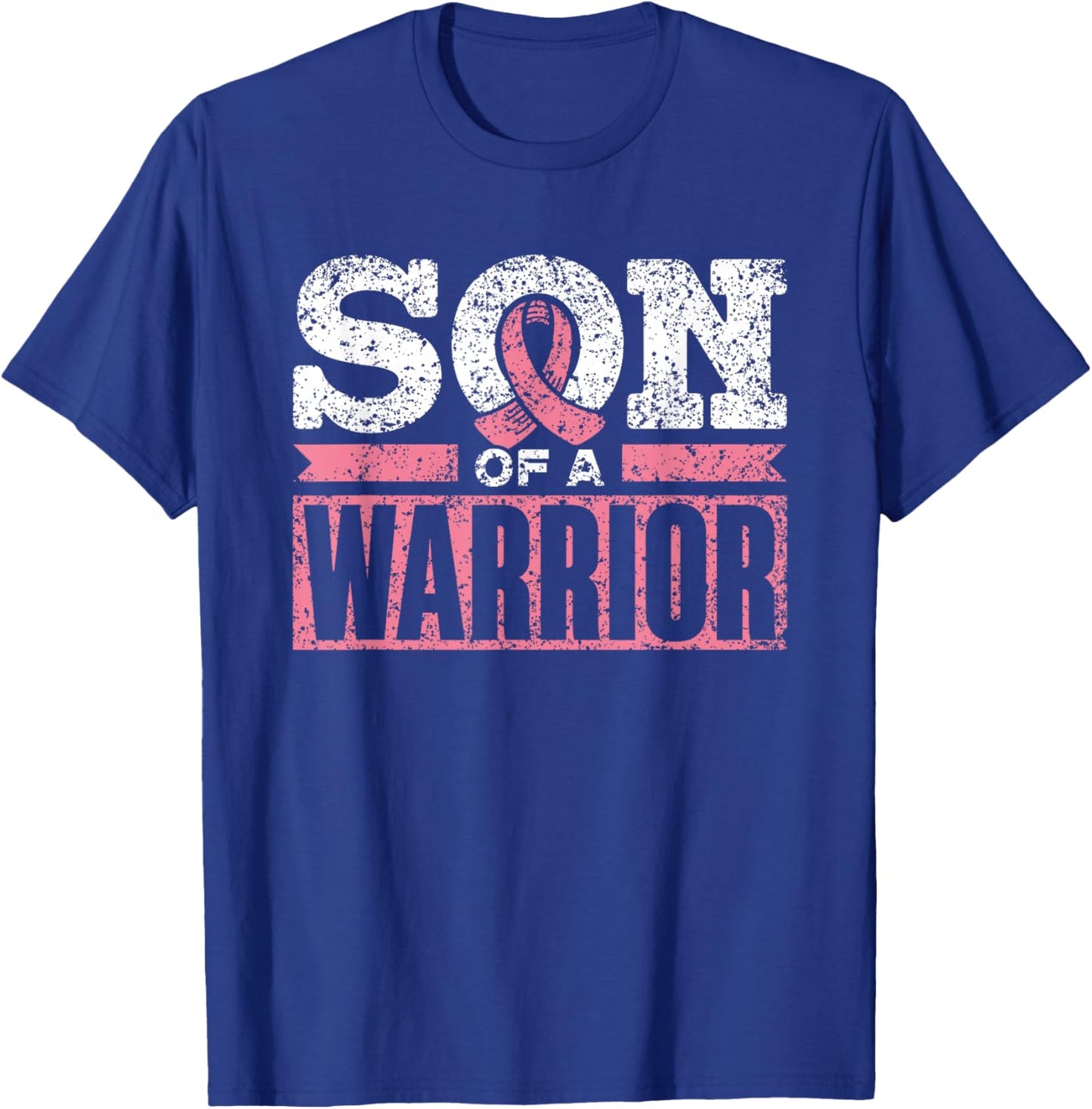 Son Of A Warrior Support Pink Fighter Breast Cancer T-Shirt - T-Shirt | Royal