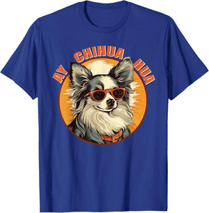 Ay Chihuahua Cute Blue Merle T-Shirt - T-Shirt | Royal