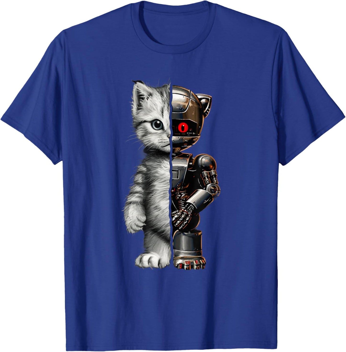 Funny Robotics Animal Lover Cat Robots Graphic Engineer Cats T-Shirt - T-Shirt | Royal
