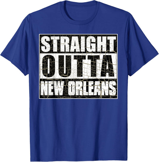 Vintage New Orleans Straight Outta New Orleans Hometown T-Shirt - T-Shirt | Royal