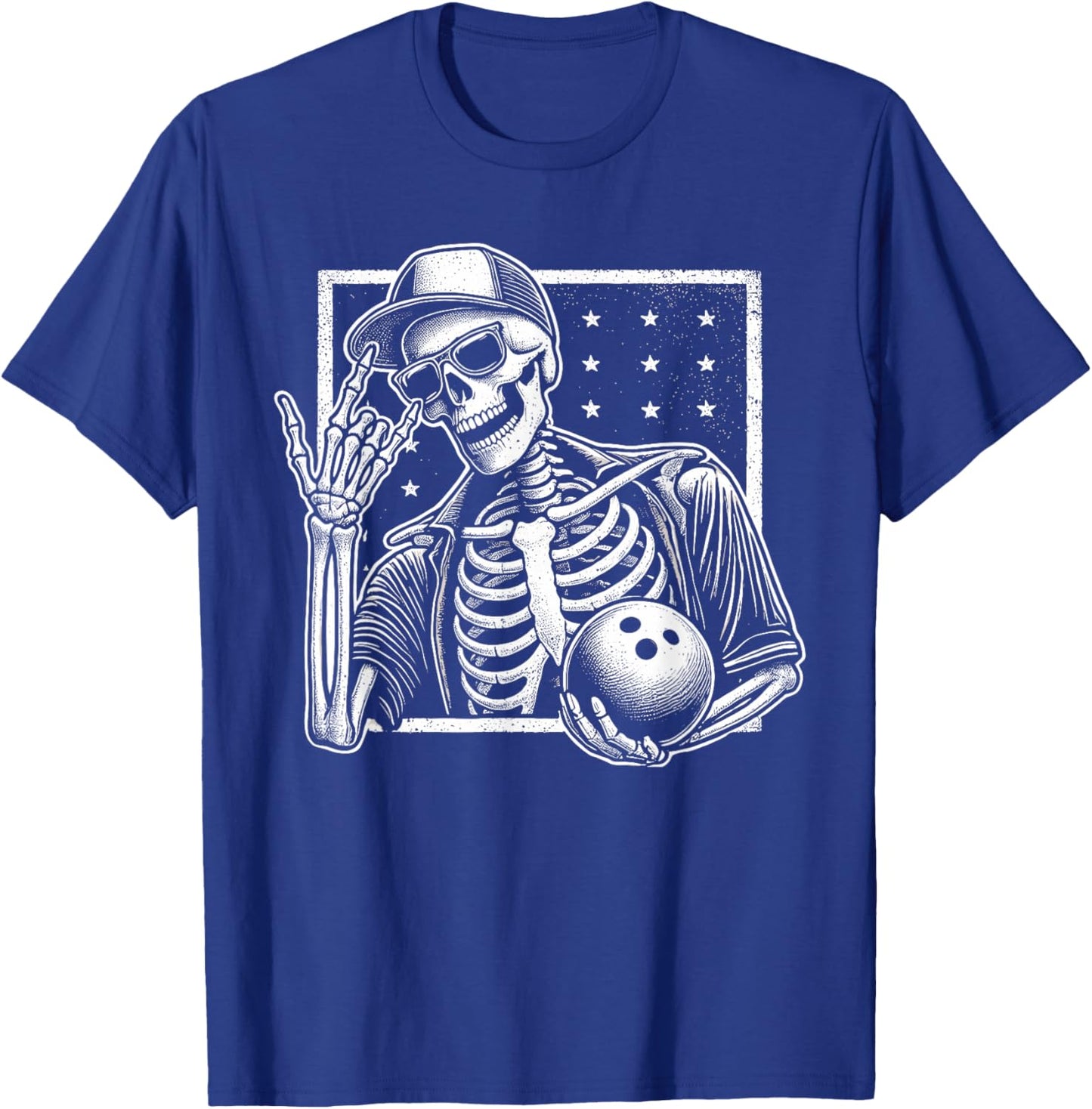 Skeleton Bowling Player Birthday Halloween Kids T-Shirt - T-Shirt | Royal