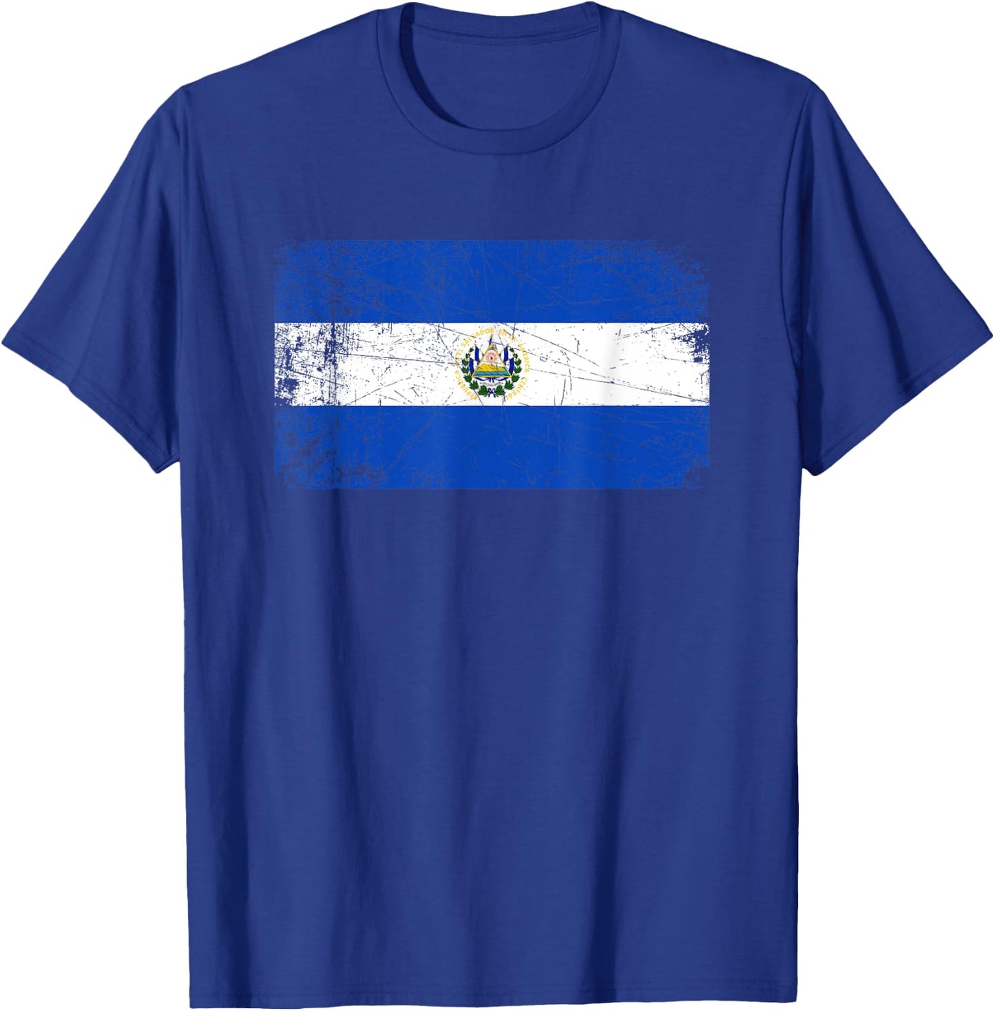 Vintage Made In EL SALVADOR SALVADORAN Flag Gift T-Shirt - T-Shirt | Royal