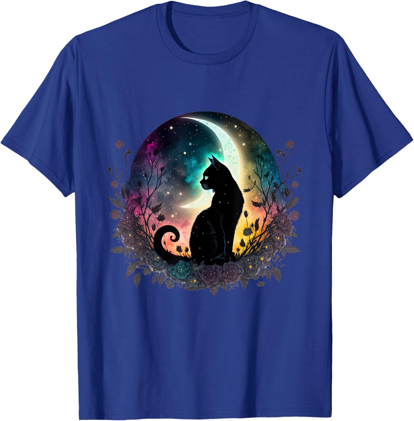 Galaxy Cat Moon – Mystical Space Cat T-Shirt - T-Shirt | Royal