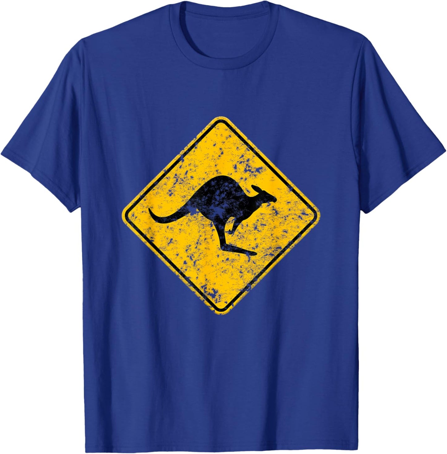 Vintage Kangaroo Road Sign Australia Aussie Roo Adult Kids T-Shirt - T-Shirt | Royal