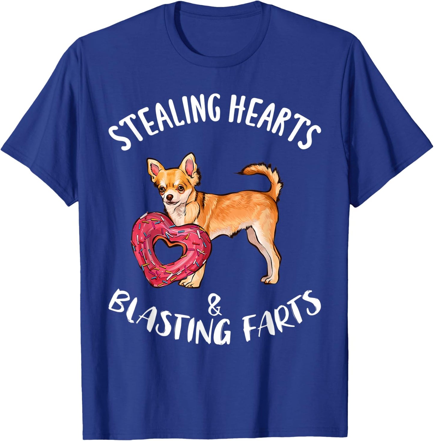 Stealing Heart Blasting Farts Brown Chihuahua Valentines Day T-Shirt - T-Shirt | Royal